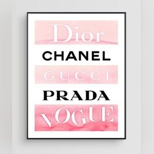 Prada Chanel 8 1/2"x11" Framed Wall Art